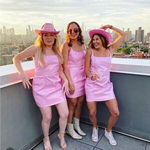 PrettyLittleThing Glossy Barbie Pink Dress